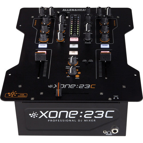 ALLEN & HEATH XONE:23C Mezclador para DJ tarjeta de sonido interna 2+2 entradas RCA estéreo 1 entrada retorno RCA estéreo 1 entrada micrófono XLR