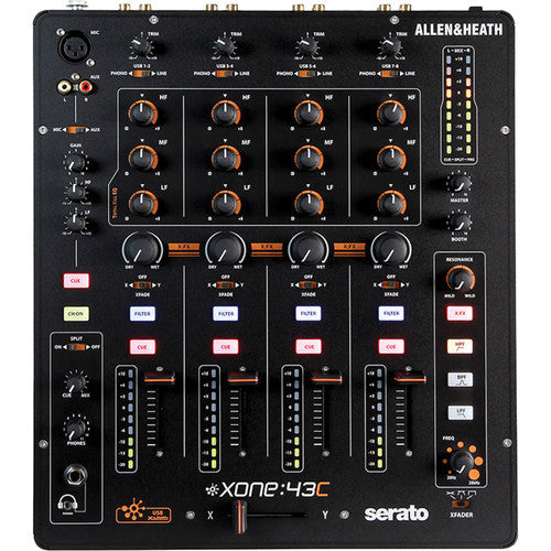 ALLEN & HEATH XONE:43C Mezclador para DJ 4+1 Tarjeta de sonido integrada 16 canales 4 audio coaxiales RCA 4 línea coaxiales RCA 1 Retorno coaxial RCA
