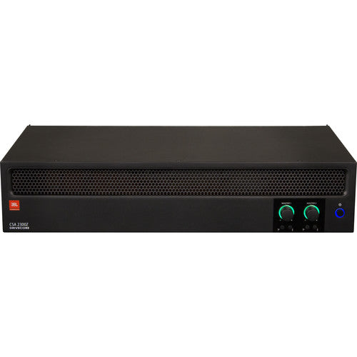 JBL CSA 2300Z Amplificador serie comercial 2 canales 300W 4Ω y 8Ω Admite instalaciones de 70V y 100V Perillas iluminadas, Control de graves y agudos