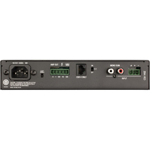 JBL CSA 140Z Amplificador serie comercial 1 canal 40W 4Ω y 8Ω Admite instalaciones de 70V y 100V Diseño de 1 RU, Perillas iluminadas