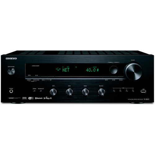 ONKYO TX-8470 Receptor de audio estéreo de red Wi-Fi y Bluetooth integrados 4 Canales 110 W 8 Ω, Chromecast, AirPlay/Spotify/TIDAL, 4 entradas HDMI con resolución 8K