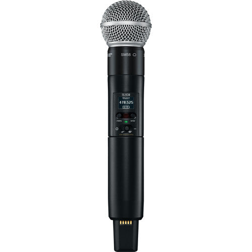 SHURE SLXD124/85 Combo inalámbrico incluye: Micrófono lavalier WL185, bodypack , Micrófono mano SM58, Receptor de montaje en rack G58: 470 a 514 MHz