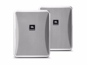 JBL Control 28-1-WH Altavoz de gabinete para exterior/interior 120W/240W PICO 8Ω, 60W línea 70/100V Taps 60/30/15/7,5W Color Blanco 1 Par
