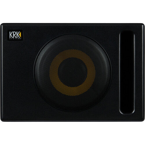KRK S8.4 Subwoofer de estudio autoamplificado, Woofer de aramida 8" potencia 109W, Respuesta de frecuencia: 35 a 133 Hz Color Negro, 1 pieza