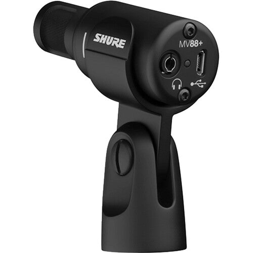 SHURE MV88+ Home Kit Digital Estéreo USB Micrófono para computadoras, Grabación, transmisión y conferencias, Optimización basada en software
