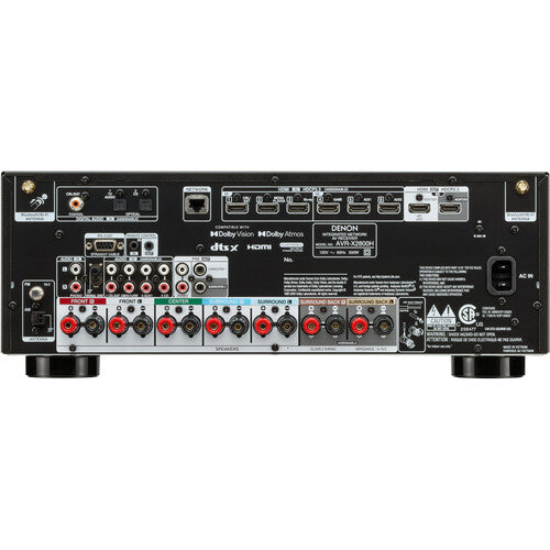 DENON AVR-X2800H Receptor A/V de red de 7.2 canales, 95W, HDR compatible con HEOS y Dolby Atmos 8K Ultra HD AV Home Theater Receiver