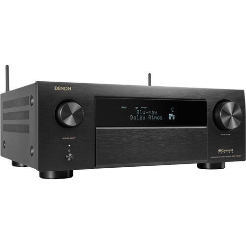 DENON AVR-X4800H Receptor A/V de red de 9.4 canales,125 W por canal, Vídeo HDR de hasta 8K en todas las entradas HDMI, Compatible with HEOS