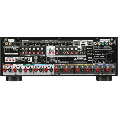 DENON AVR-X4800H Receptor A/V de red de 9.4 canales,125 W por canal, Vídeo HDR de hasta 8K en todas las entradas HDMI, Compatible with HEOS