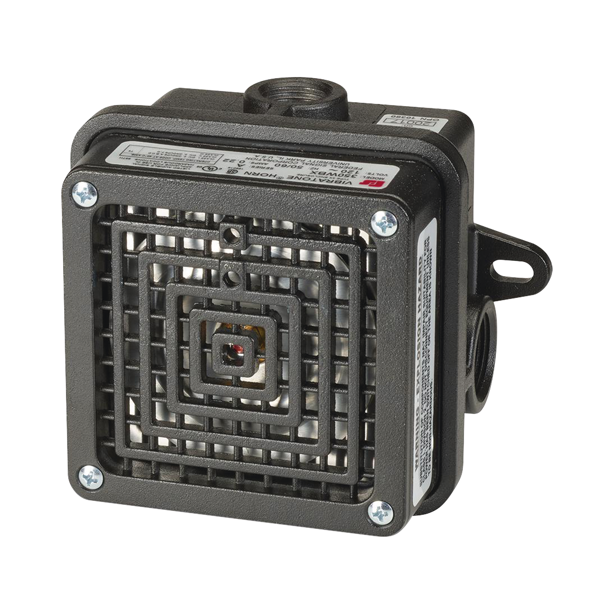 Bocina Vibratone para exterior y ubicaciones peligrosas, 120Vca, negra