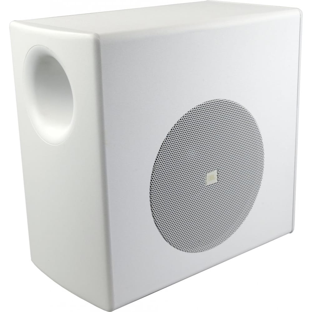 JBL Control 50S/T Subwoofer de montaje en superficie, trabaja en 8 y 70V,150W Continuo, 600W pico, Conexiones para Altavoces, Color Blanco