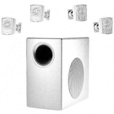 JBL C50PACK-WH Sistema de altavoz satelital y subwoofer de montaje en superficie empaquetado