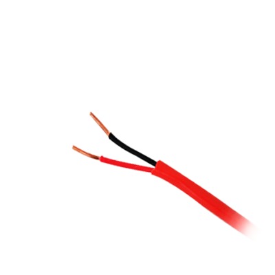 Bobina de alambre de 305 metros, 2 x 16 AWG, color rojo, tipo FPLR, CL2R, C (UL) FT4 para aplicaciones en sistemas de detección de incendio y sistemas de evacuación.