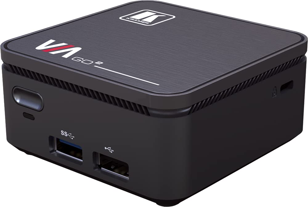 Kramer VIA Go2 Presentador inalámbrico de colaboración compacto, 4K, Dos participantes en pantalla simultáneamente.
Conexión Wi–Fi y/o LAN