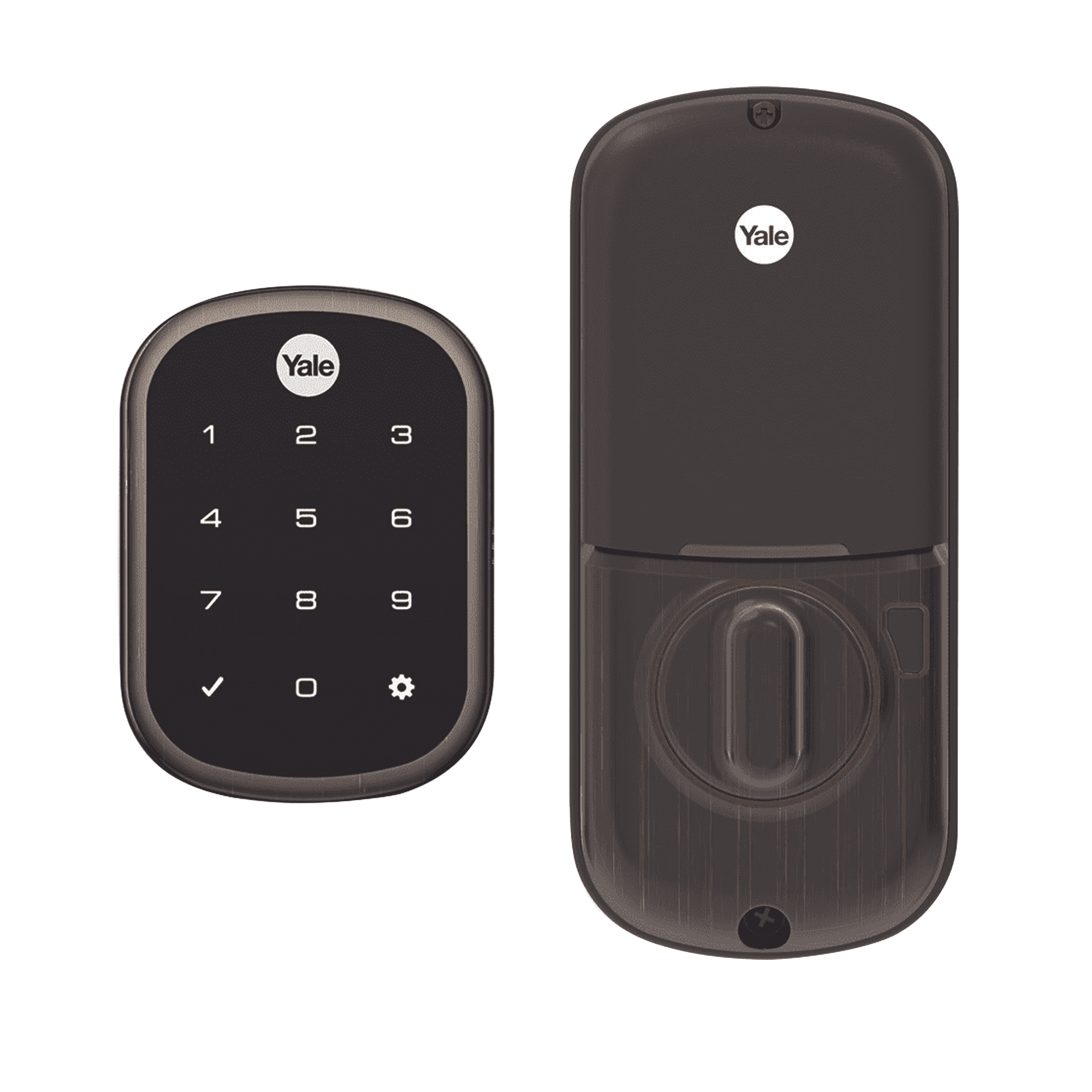 Cerradura ASSURE YRD256/ Color Bronce/ Teclado /Apertura por Smartphone Opcional/Para puertas Izq o Derecha de 35 a 57 mm de espesor