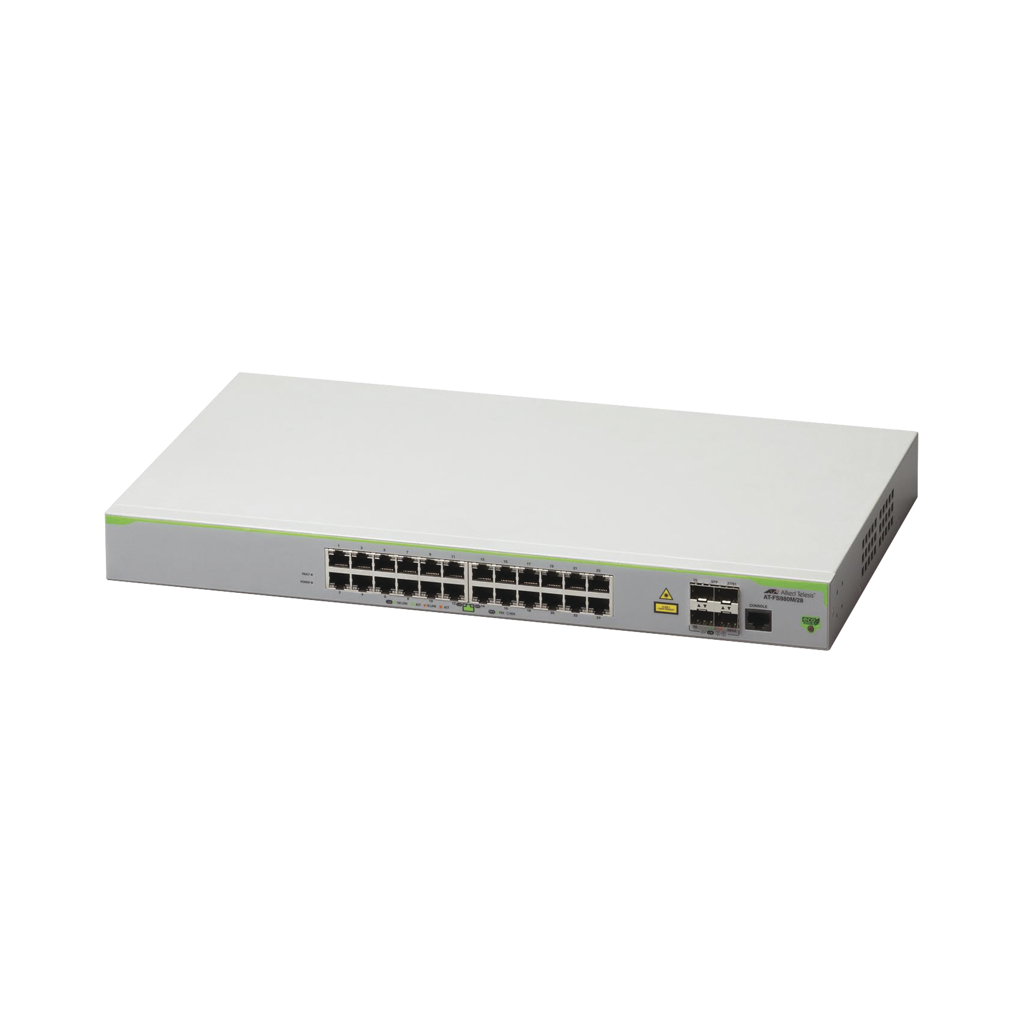 Switch Administrable CentreCOM FS980M, Capa 3 de 24 Puertos 10/100 Mbps + 4 SFP Gigabit