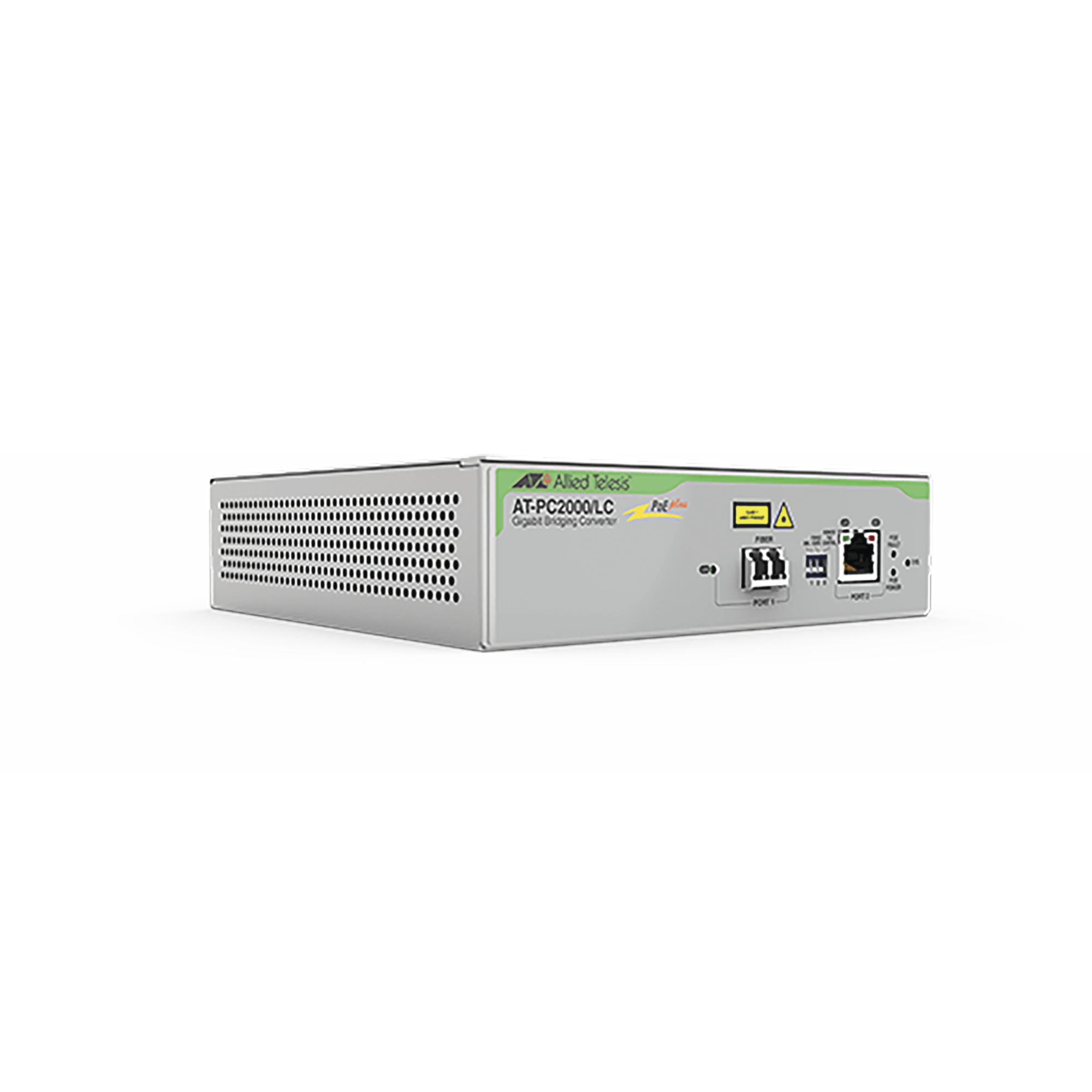 Convertidor de medios Gigabit Ethernet PoE+ a fibra óptica, conector LC, multimodo (MMF), distancia hasta 550 m