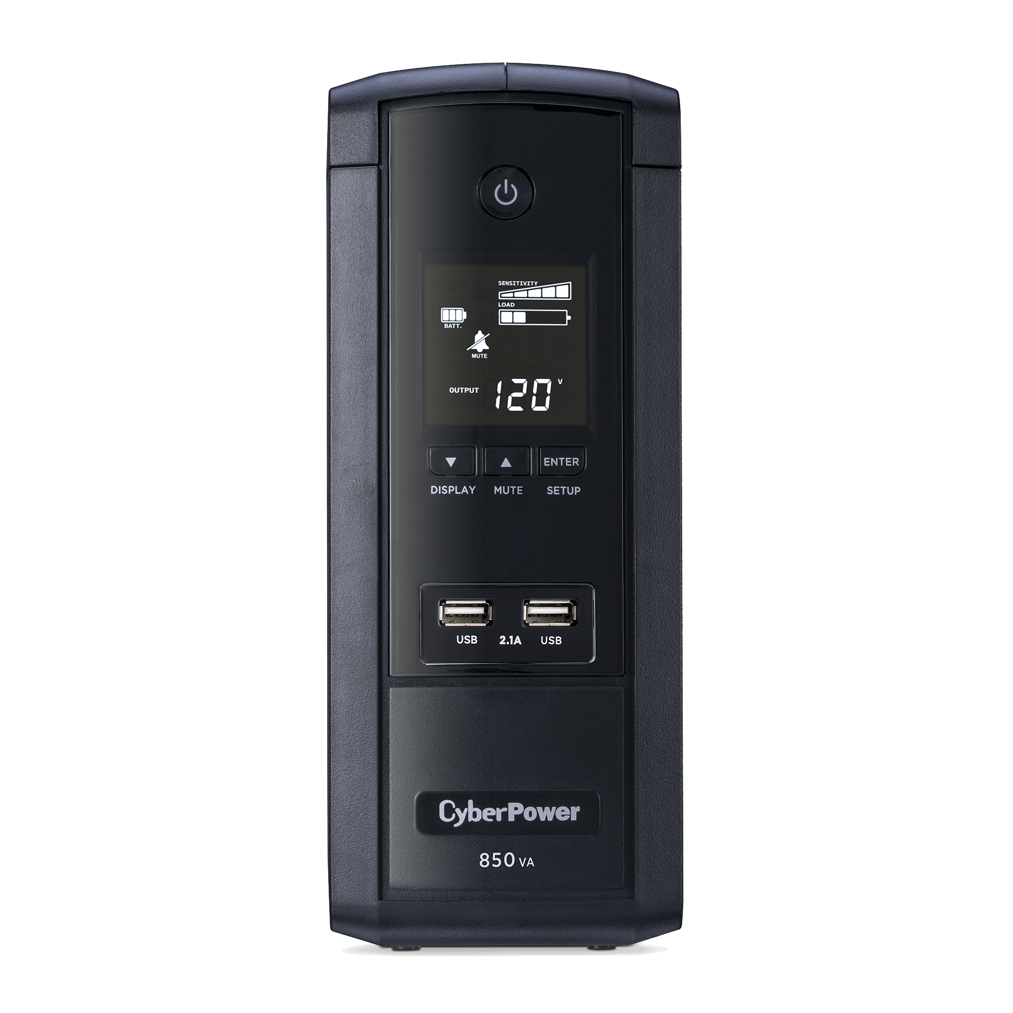 UPS de 850 VA/510 W, Topología Línea Interactiva, Entrada 120 Vca NEMA 5-15P, Tipo Torre, Con 10 Tomas NEMA 5-15R, 5 años de garantía