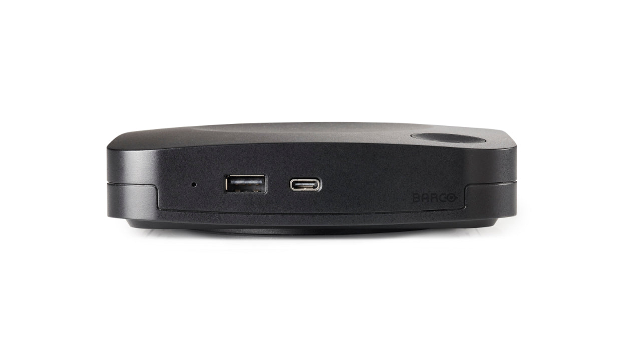 Barco Clickshare C-10 Colaboración inalámbrica Salas mediana y grande, Incluye base, fuente de alimentación y Un boton de conferencia