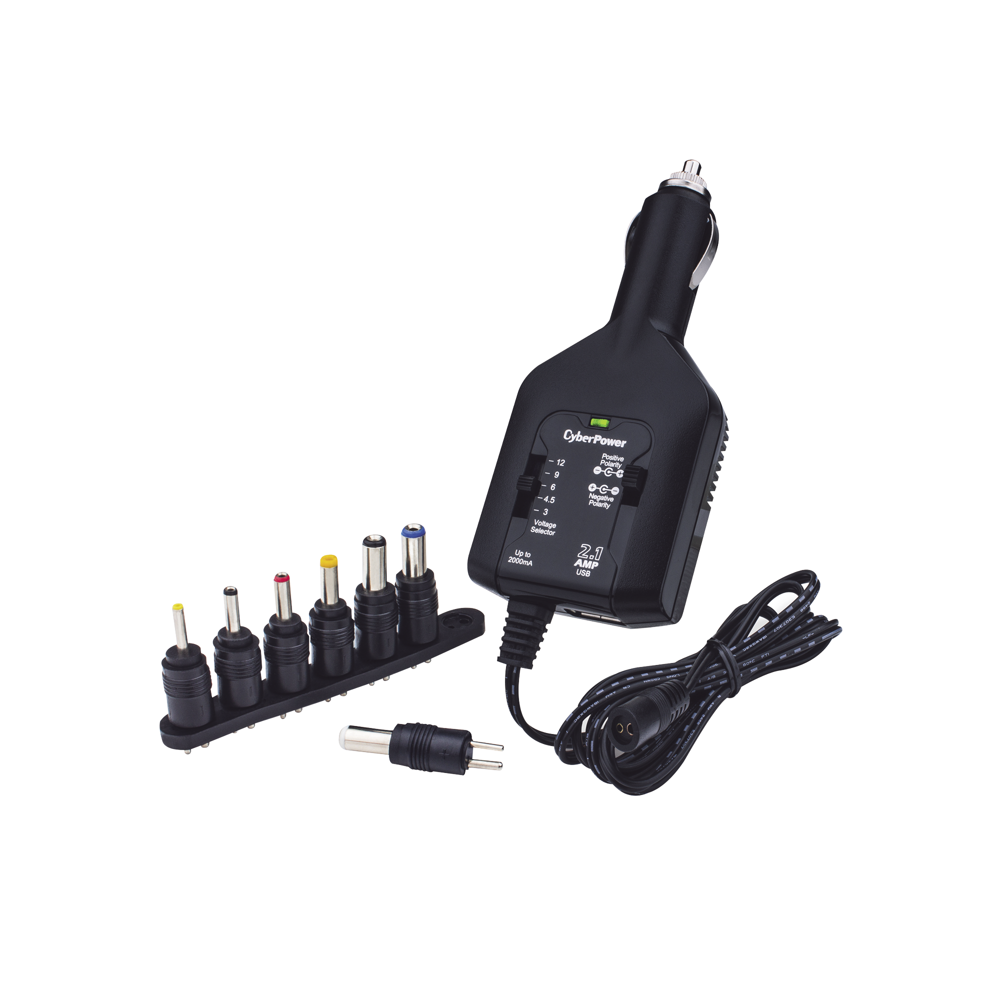 Adaptador Universal de Alimentación, Con Entrada 12 Vcd de Vehículo, y Salida Ajustable de 3-12 Vcd 2000mA