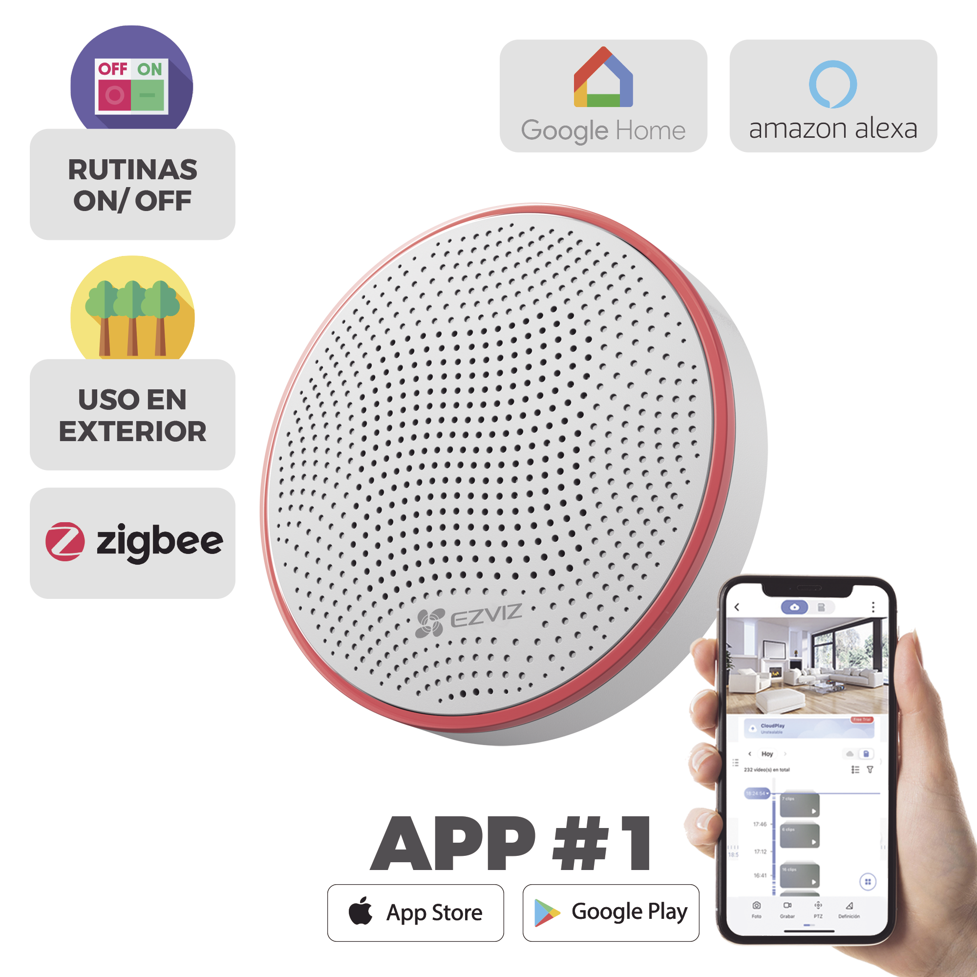 Sirena Inalambrica Con estrobo / Utiliza 4 Baterías CR123A ó Alimentación 12Vcc / Compatible con Kit de alarmas CS-B1 / Uso en Exterior