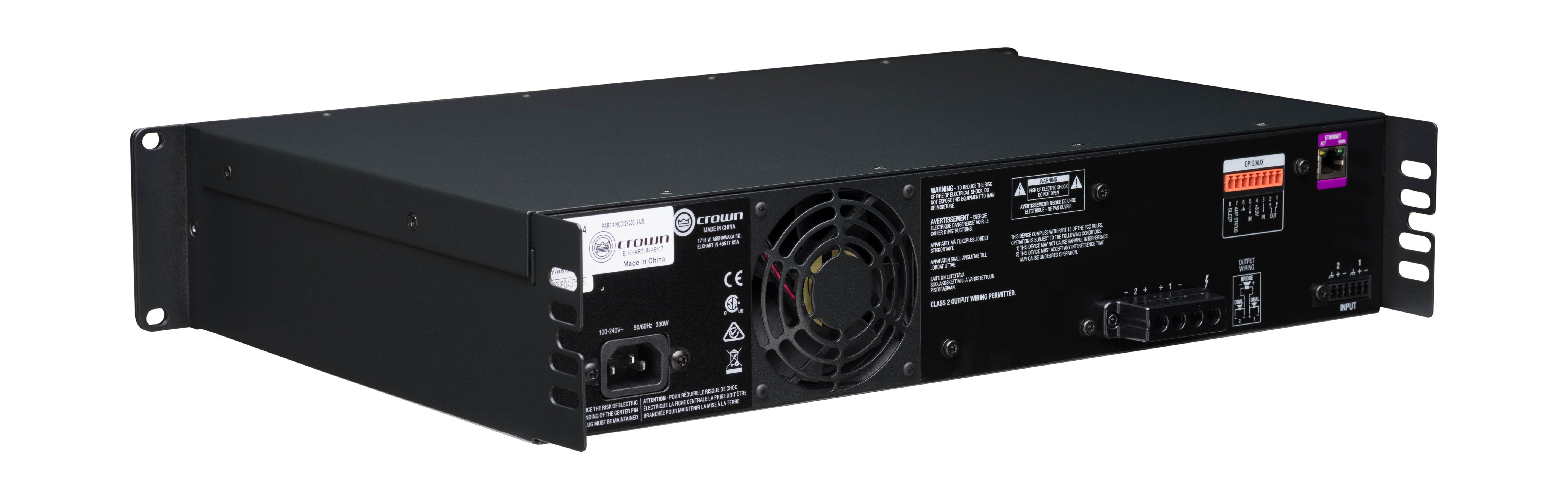 CROWN CDi 2|300 Amplificador de potencia Entrada analógica, 2 canales, 300W por canal de salida