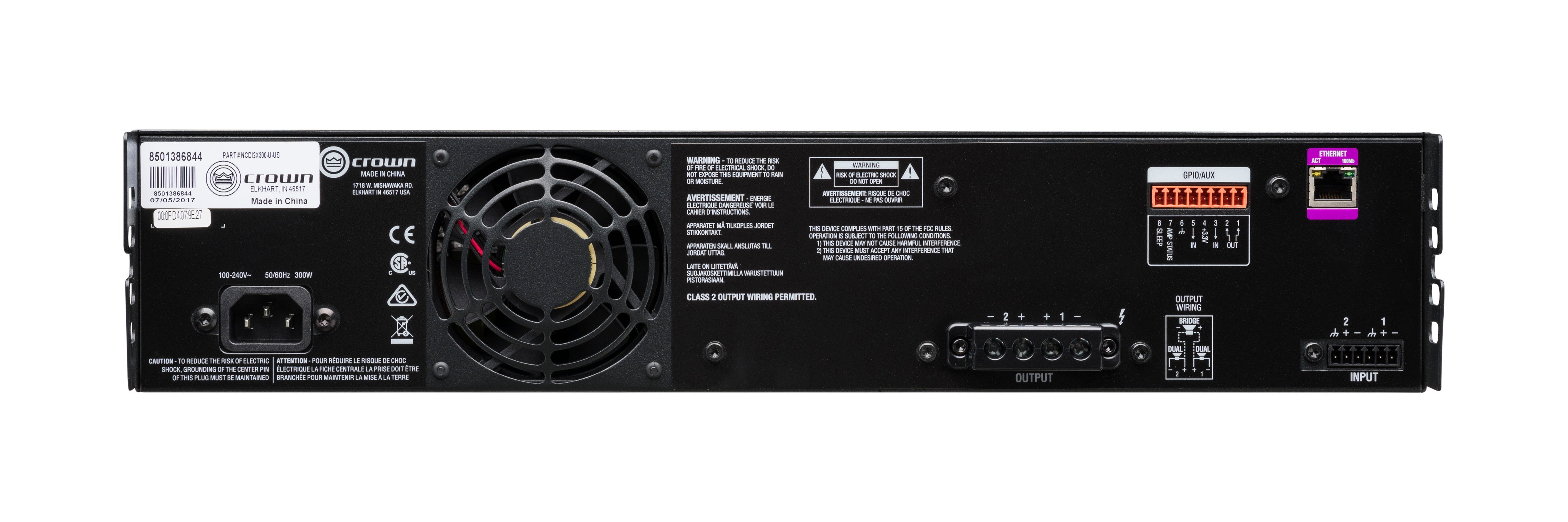 CROWN CDi 2|300 Amplificador de potencia Entrada analógica, 2 canales, 300W por canal de salida