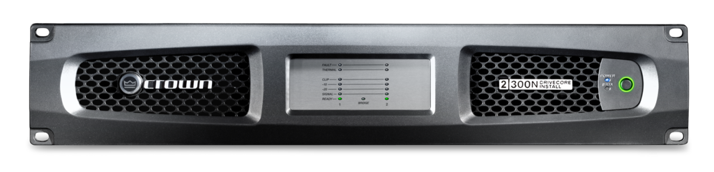 CROWN DCi 2|300N Amplificador de potencia de dos canales, 300 W a 4 Ω con enlace BLU, 70 V/100 V / EN 54-16 compatible con Life Safety Applications