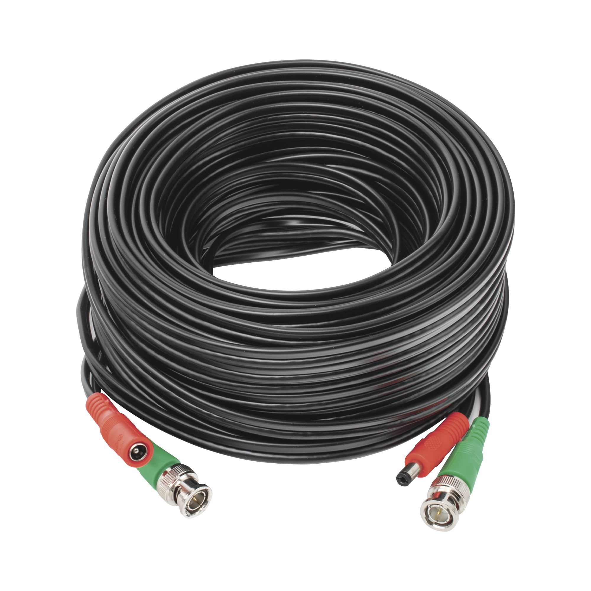 Cable Coaxial Armado de 20 Metros para Video y Energía / Optimizado para Cámaras 4K  / Conector BNC (Video) y PLUG de Alimentación (Siamés) / Uso interior / Cable de Video 100% Cobre de Alta Pureza .