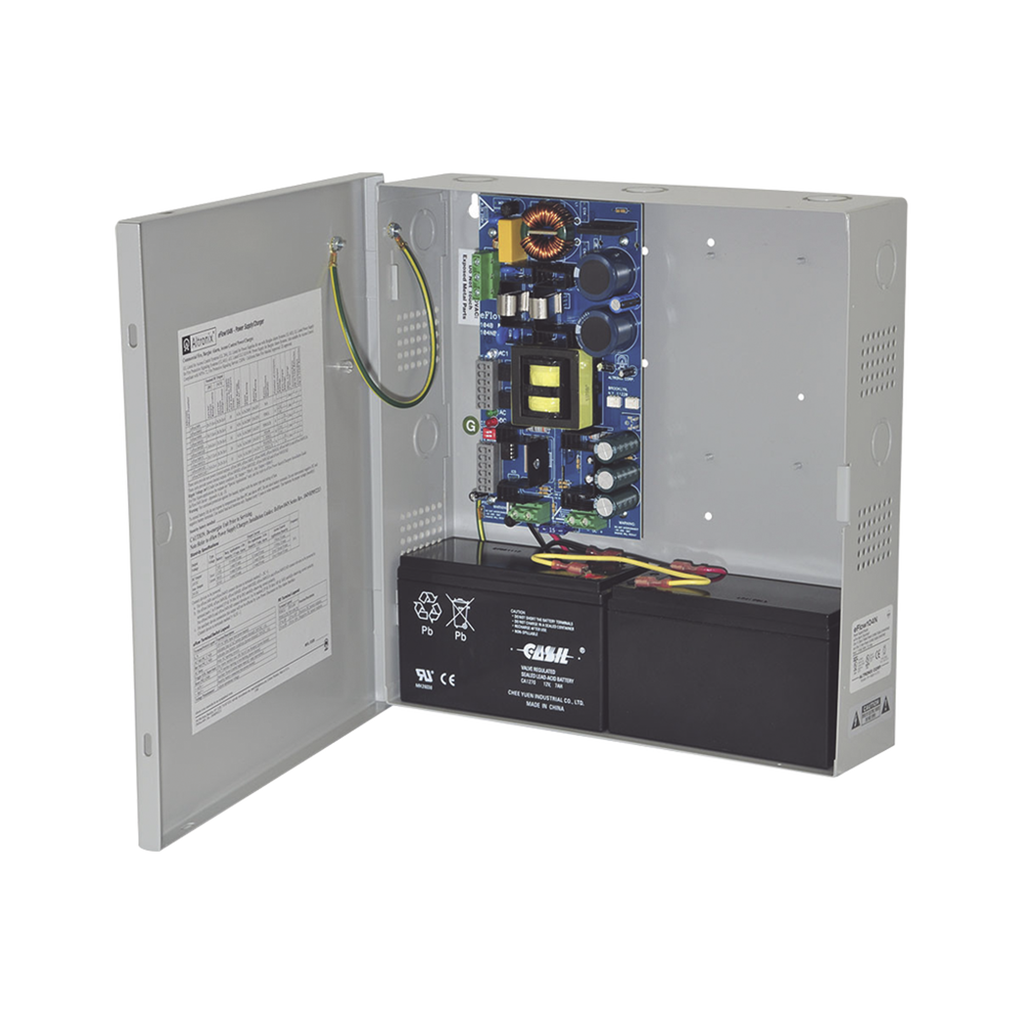 Fuente de poder ALTRONIX de 24 Vcd @ 10 Amper / 1 salida / Con capacidad de baterías de respaldo / Requieren baterías / Voltaje de entrada : 120 Vca