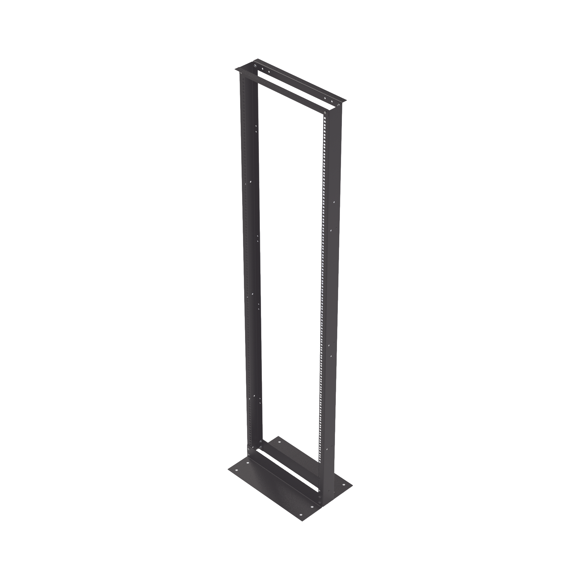 Rack de 2 Postes, Estándar 19", 42 Unidades, Fabricado en Acero, Base "L" para Anclar a Piso.