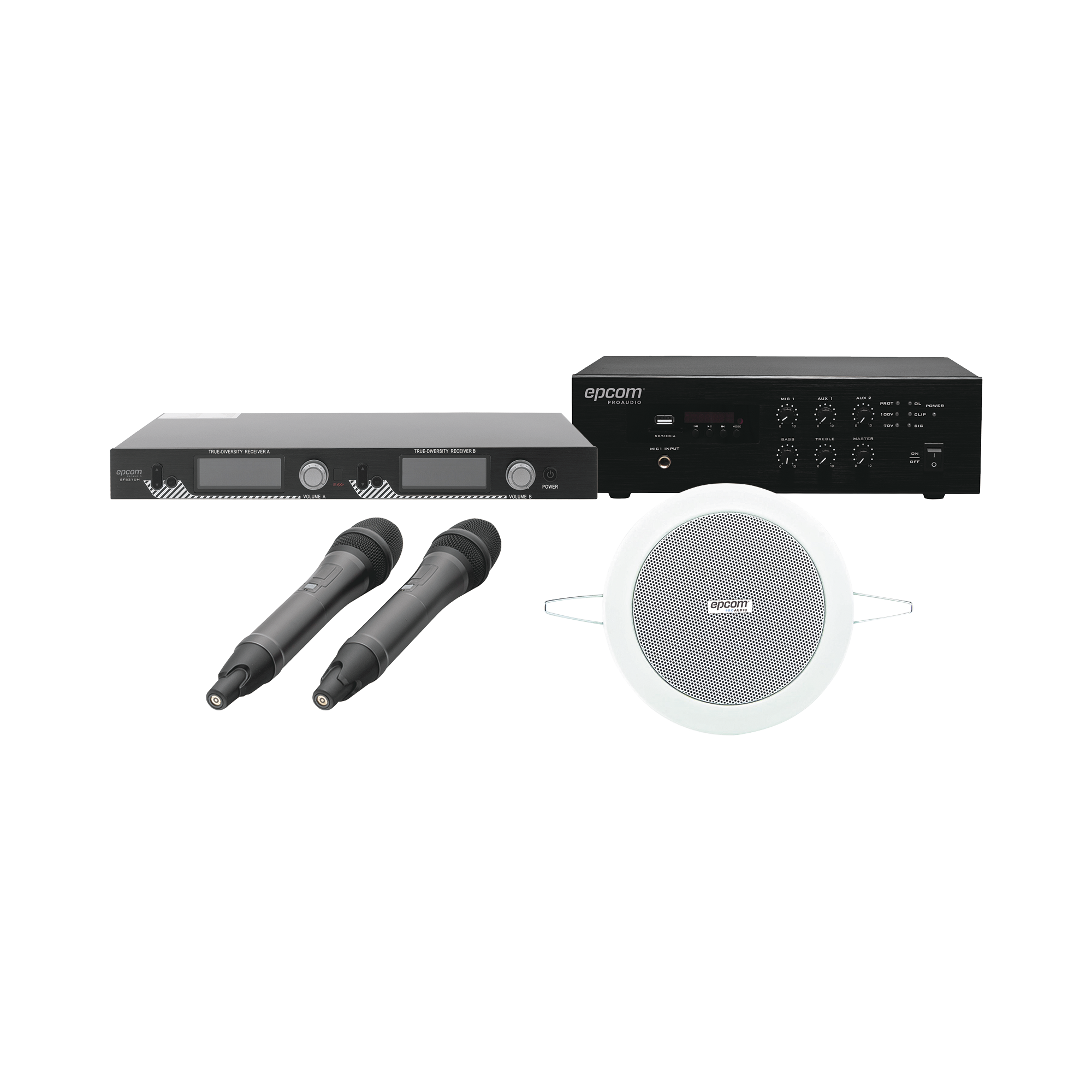 KIT IDEAL PARA SALAS DE CONFERENCIAS 1 SFB120 + 1 SF521UH + 4 SF104GD