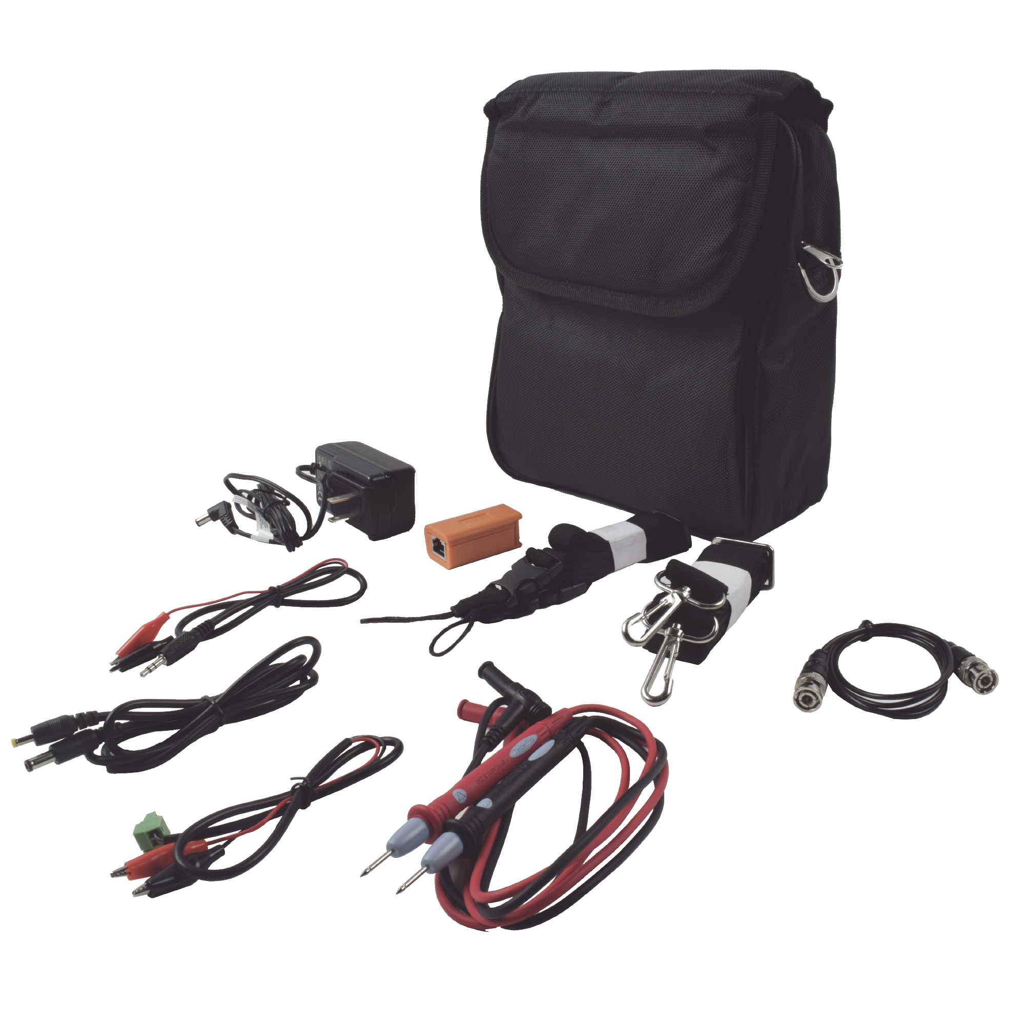Kit de accesorios para probadores de vídeo EPMONTVI incluye: maleta, probador de cable, cables de conexion.
