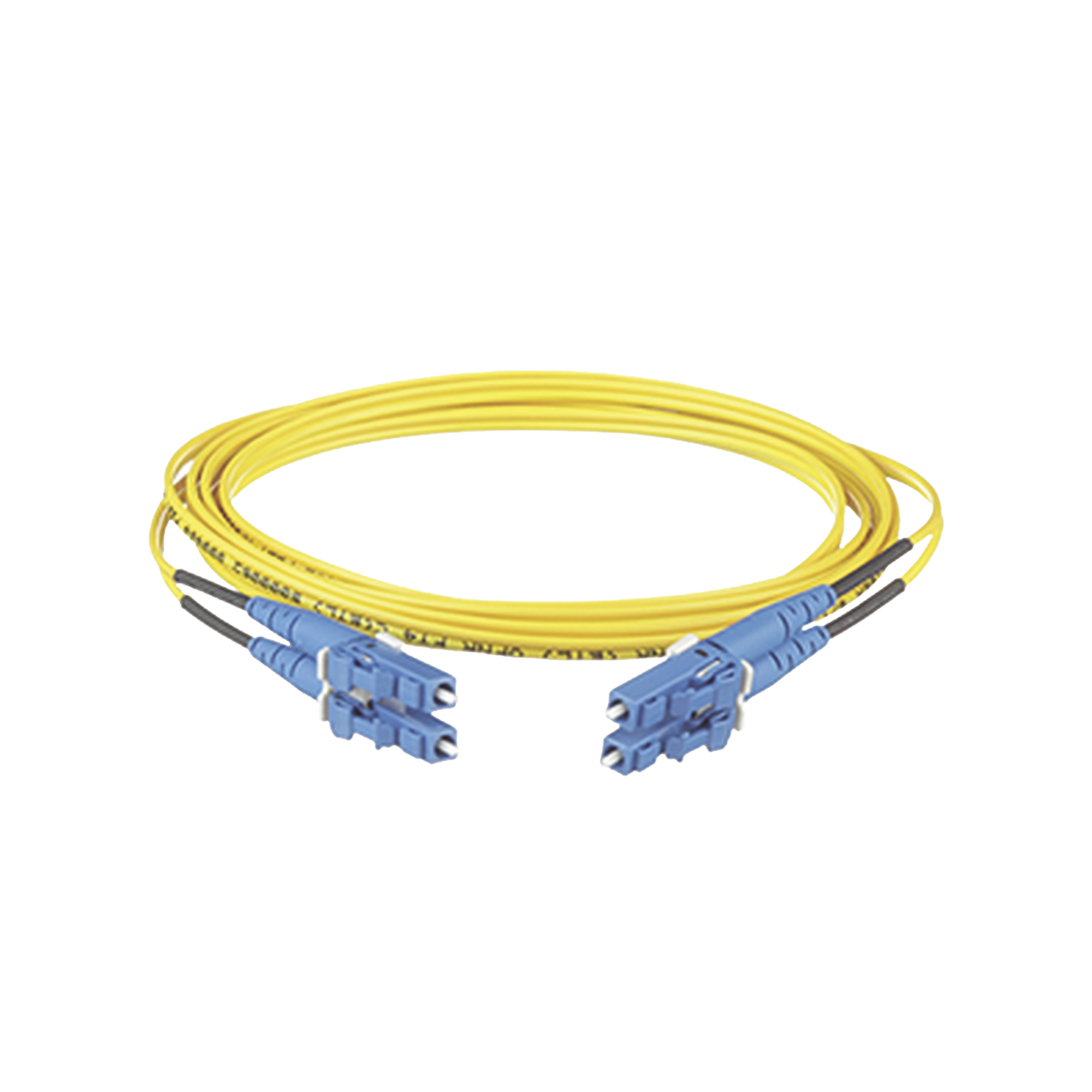 Jumper de Fibra Optica Monomodo 9/125 OS2, LC-LC Duplex, OFNR (Riser), Color Amarillo, 12 Metros