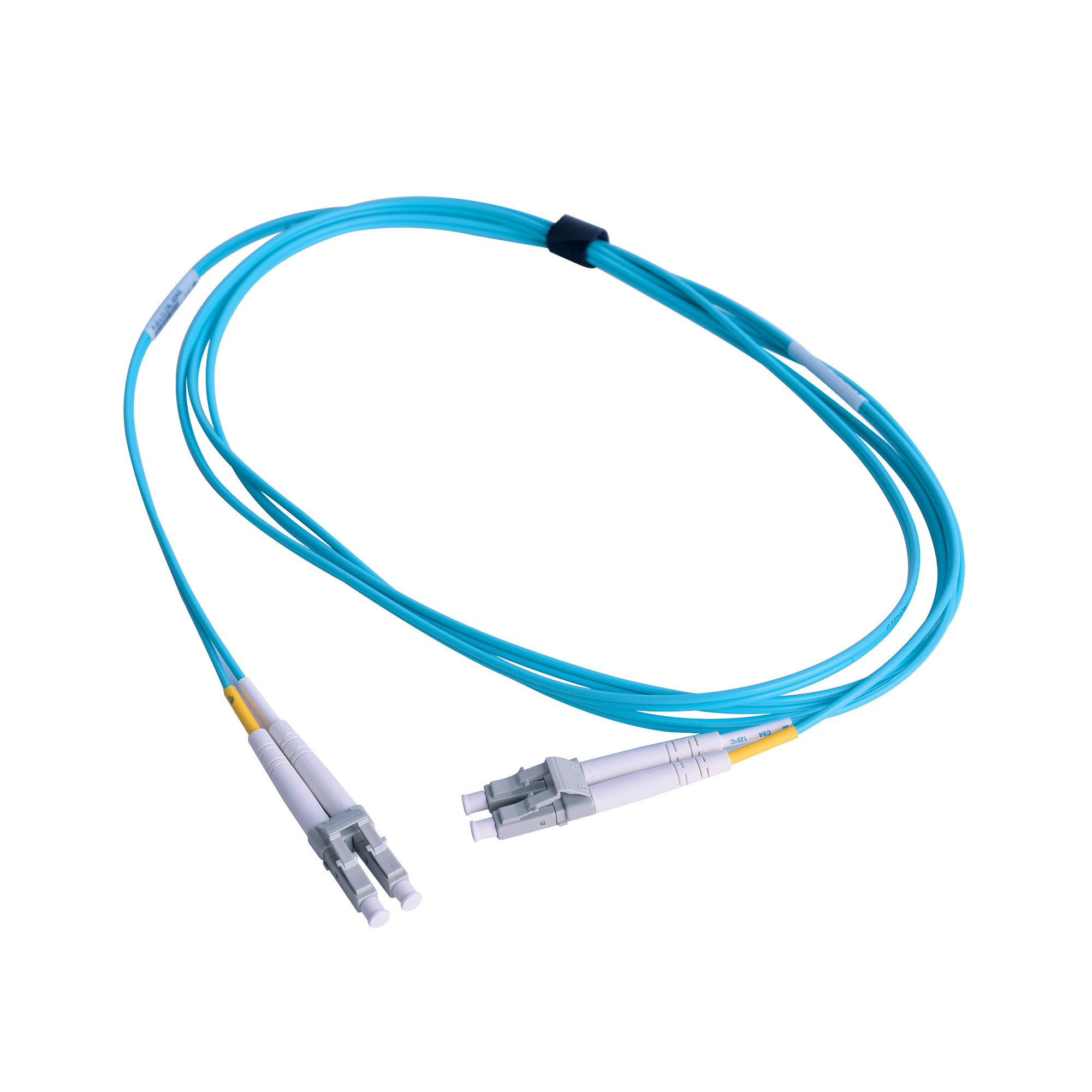 Jumper de Fibra Óptica Multimodo 50/125 XGLO OM3, LC-LC Duplex, OFNR, Color Aqua, 2 Metros