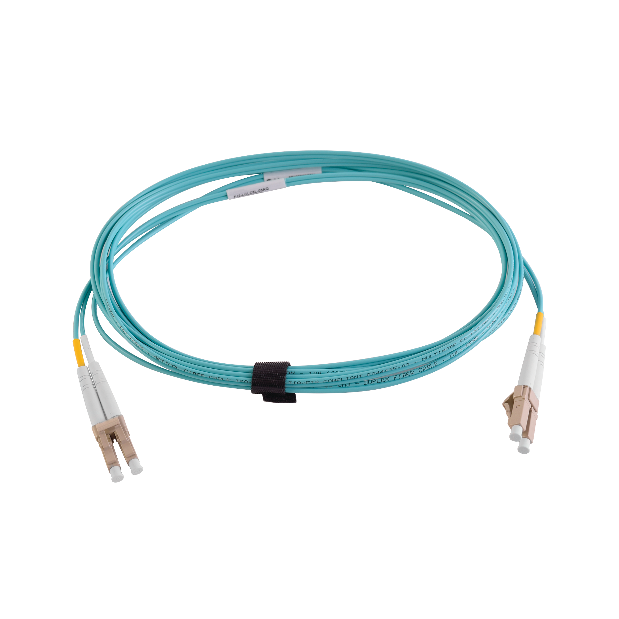 Jumper de Fibra Óptica Multimodo 50/125 XGLO OM3, LC-LC Duplex, OFNR, Color Aqua, 3 Metros