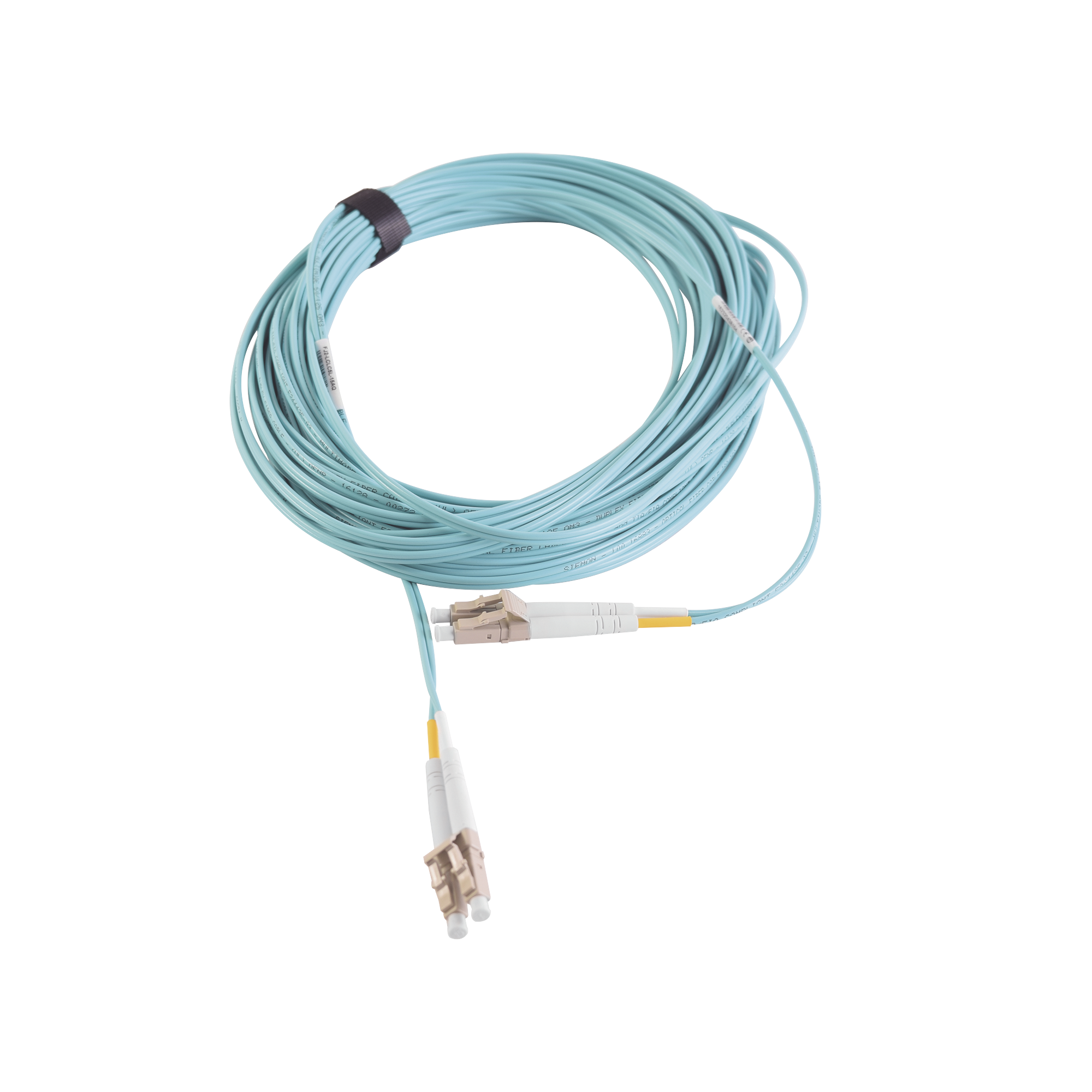 Jumper de Fibra Óptica Multimodo 50/125 XGLO OM3, LC-LC Duplex, OFNR, Color Aqua, 7 Metros