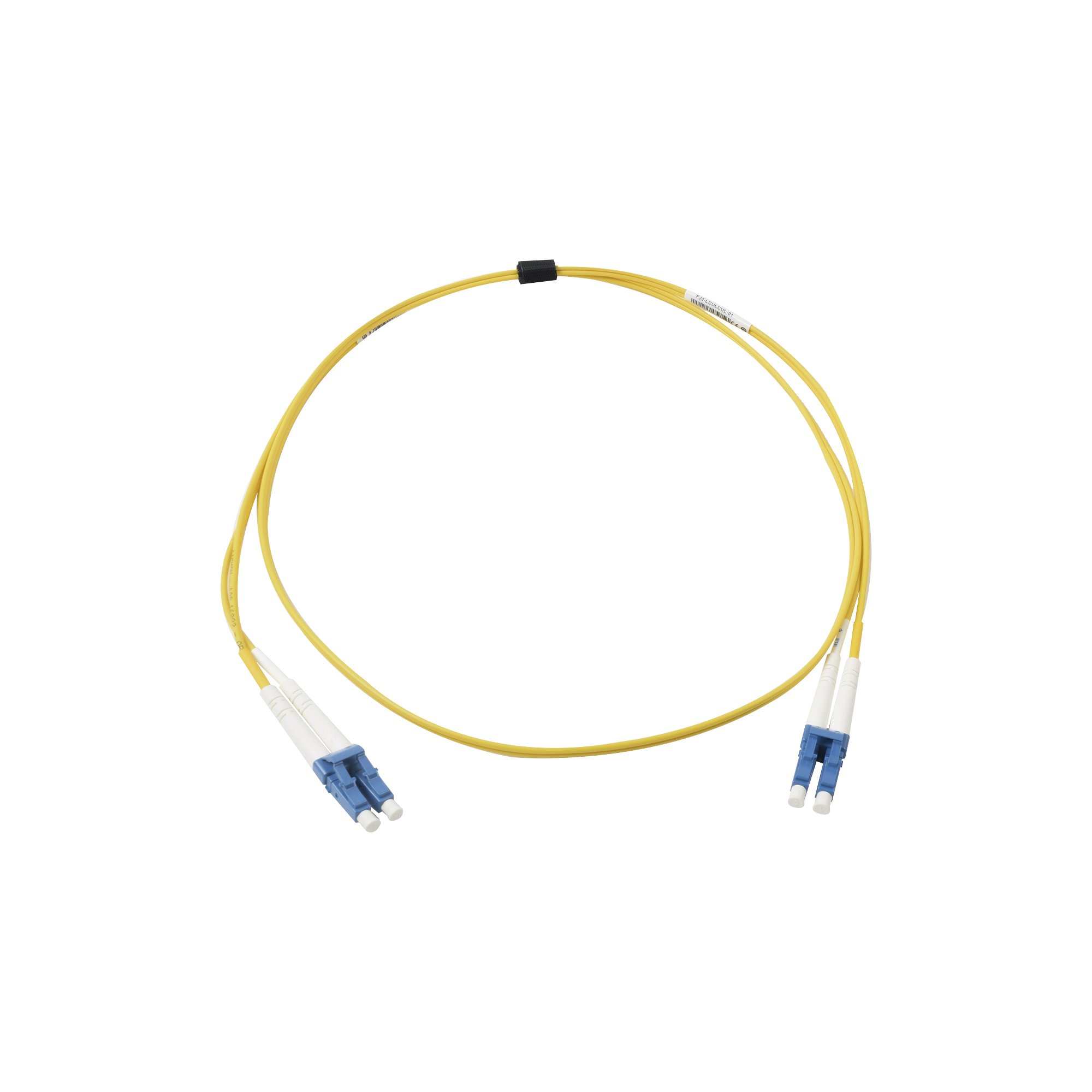 Jumper de Fibra Óptica Monomodo (OS2), XGLO, Riser, LC/UPC-LC/UPC Duplex, OFNR, Color Amarillo, 1 Metro