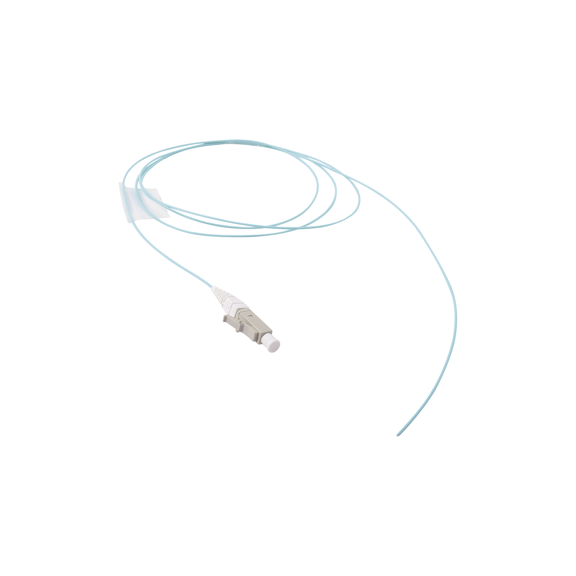 Pigtail de Fibra Óptica LC Simplex, Multimodo OM3 XGLO 50/125, LS0H, Color Aqua, 1 Metro