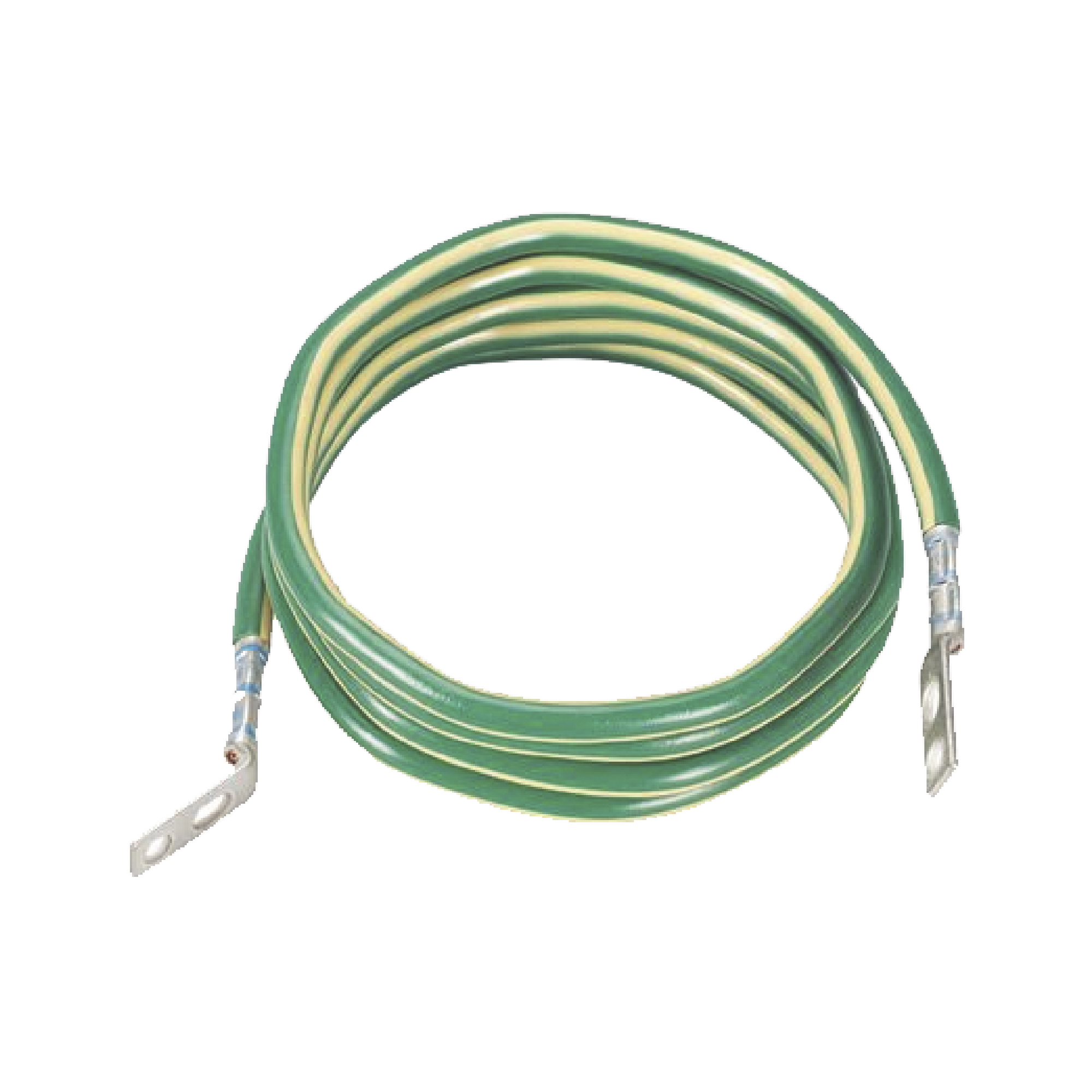 Jumper para Aterrizar Equipos, 6 AWG, con Terminal Doblada a 45 Grados, Para Conexión a Tierra y Terminal Recta Para Equipos, 1.8m de Largo