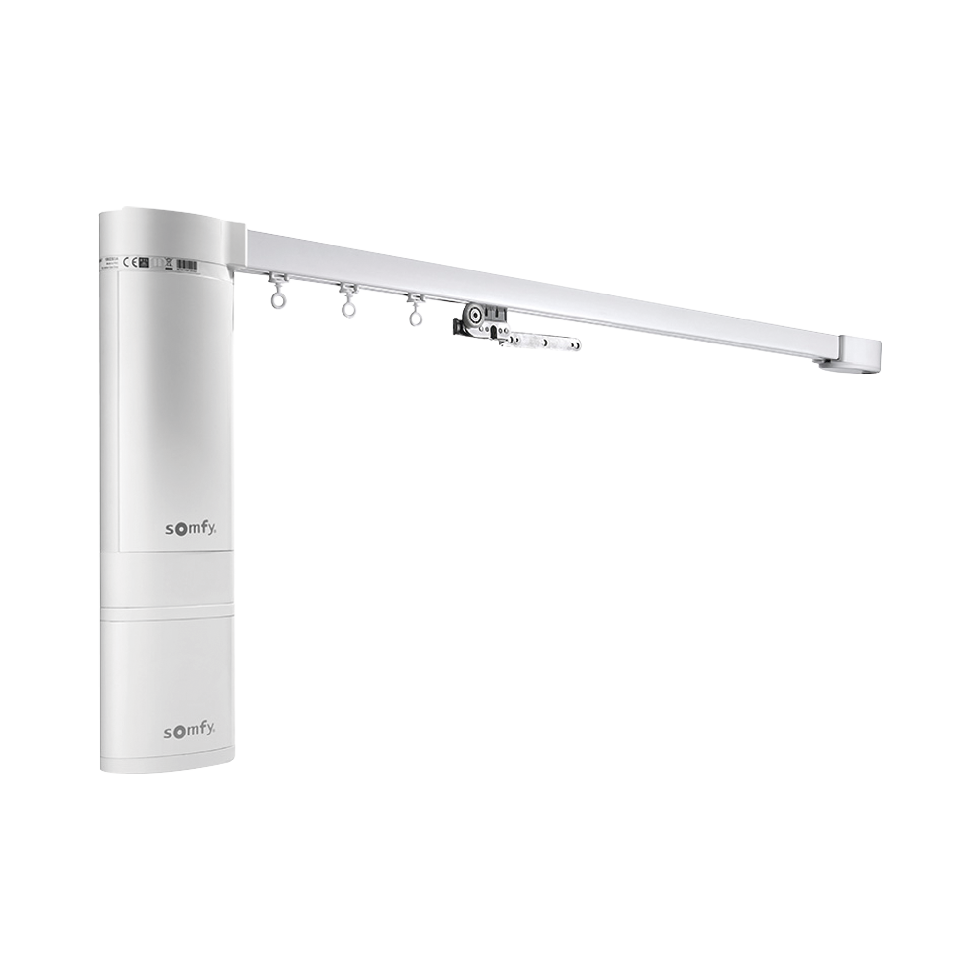 Kit para cortinas, abre del centro a los lados, con motor inteligente y tecnología Somfy, 4.8 mts máximo de riel.