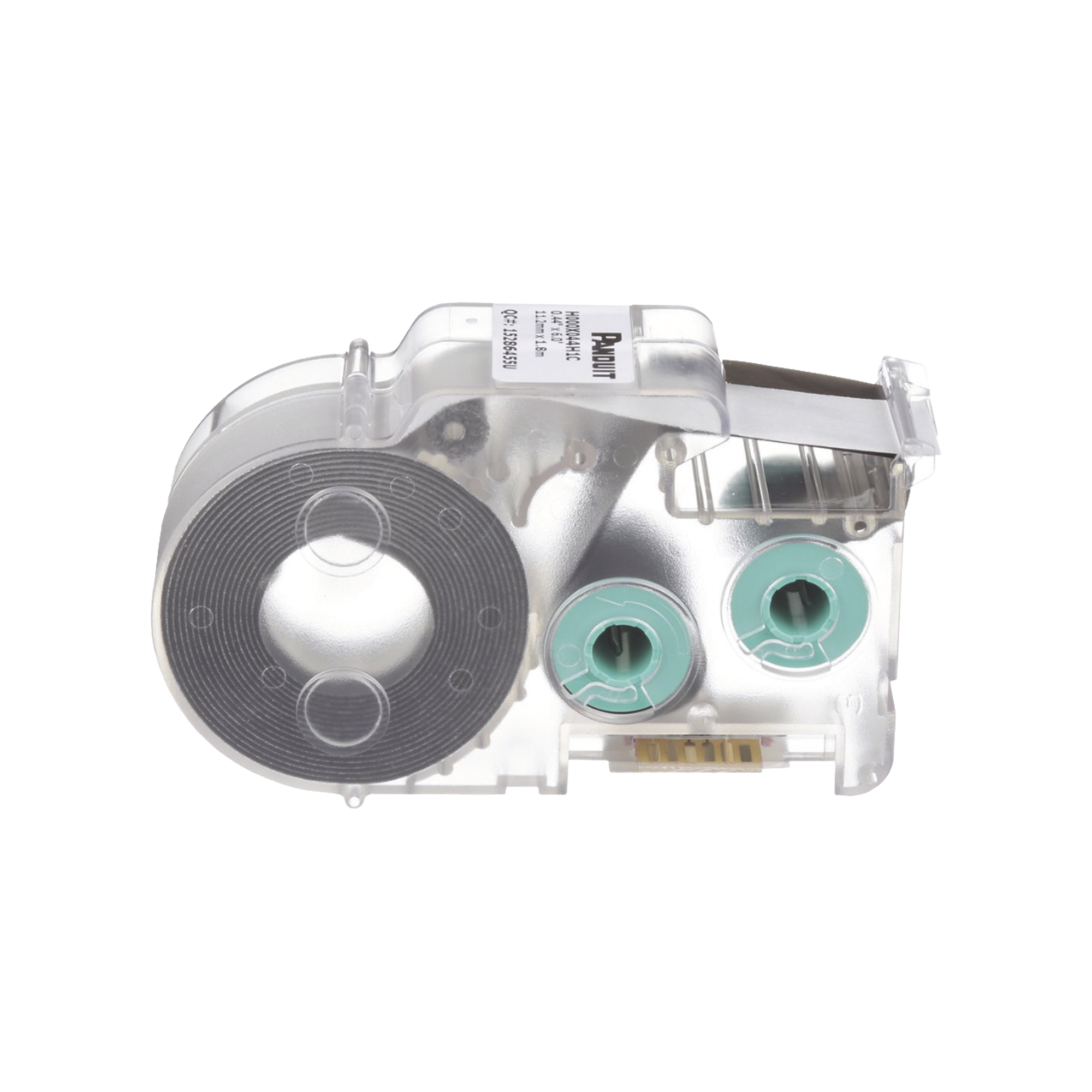 Casete de Etiquetas de Poliolefina de Cinta Continua, Tubo Termocontráctil, 11.2 mm de Ancho, 2.4 m de largo, Para Cables de 2 a 6.4 mm (16-10 AWG) de Diámetro, Color Blanco