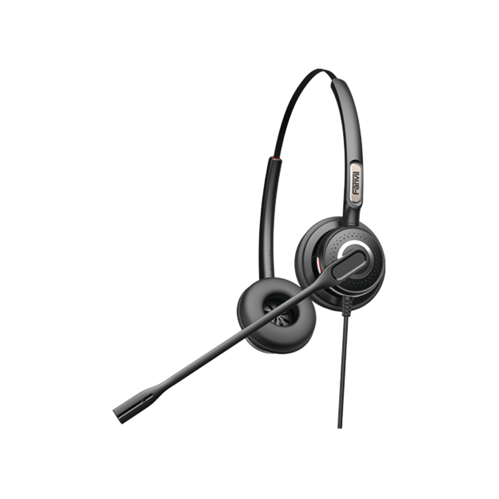 Diadema binaudal (duo) con tecnología antishock para teléfonos IP FANVIL y Polycom con micrófono de cancelación de ruido, larga durabilidad