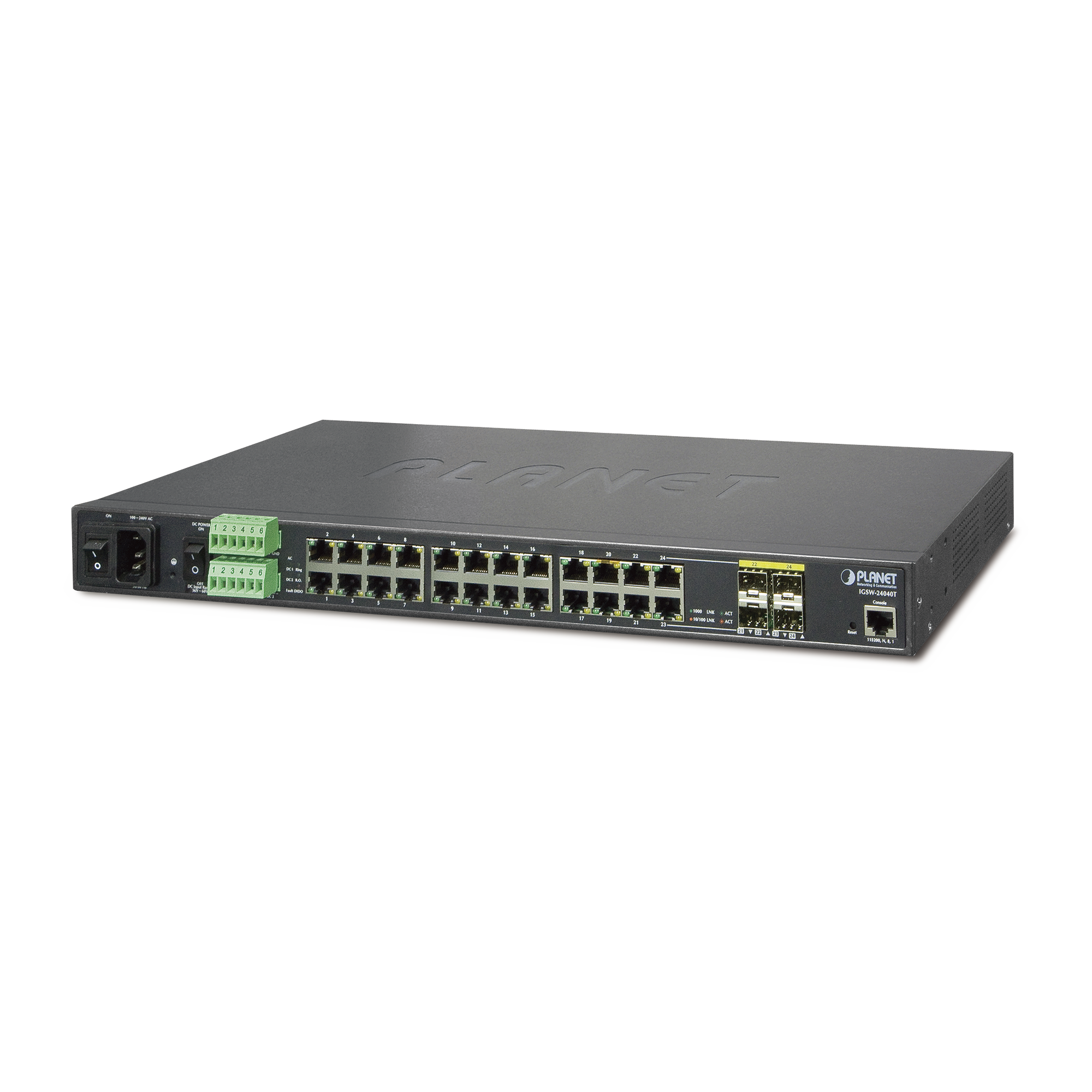 Switch Industrial Administrable 24 Puertos 1000Mbps con 4 Puertos SFP