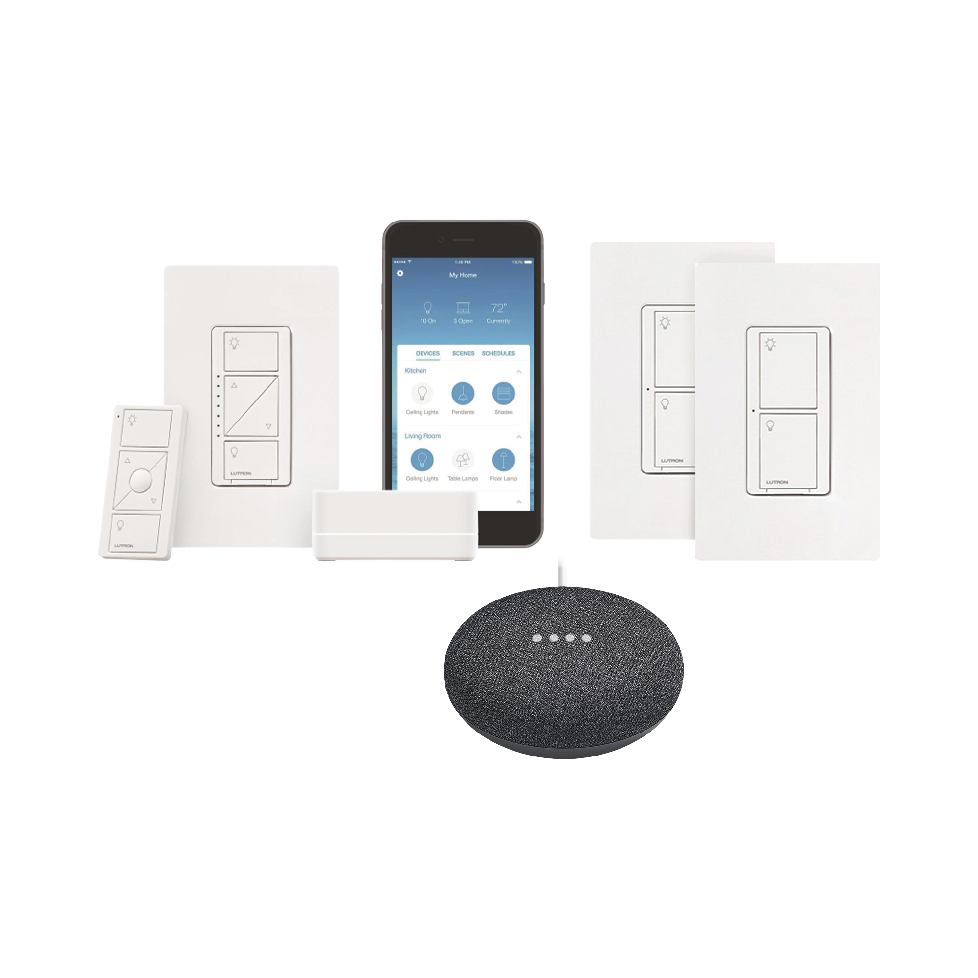 Kit Lutron GRATIS un bocina Google Home, aplica restricciones hasta agotar existencias.