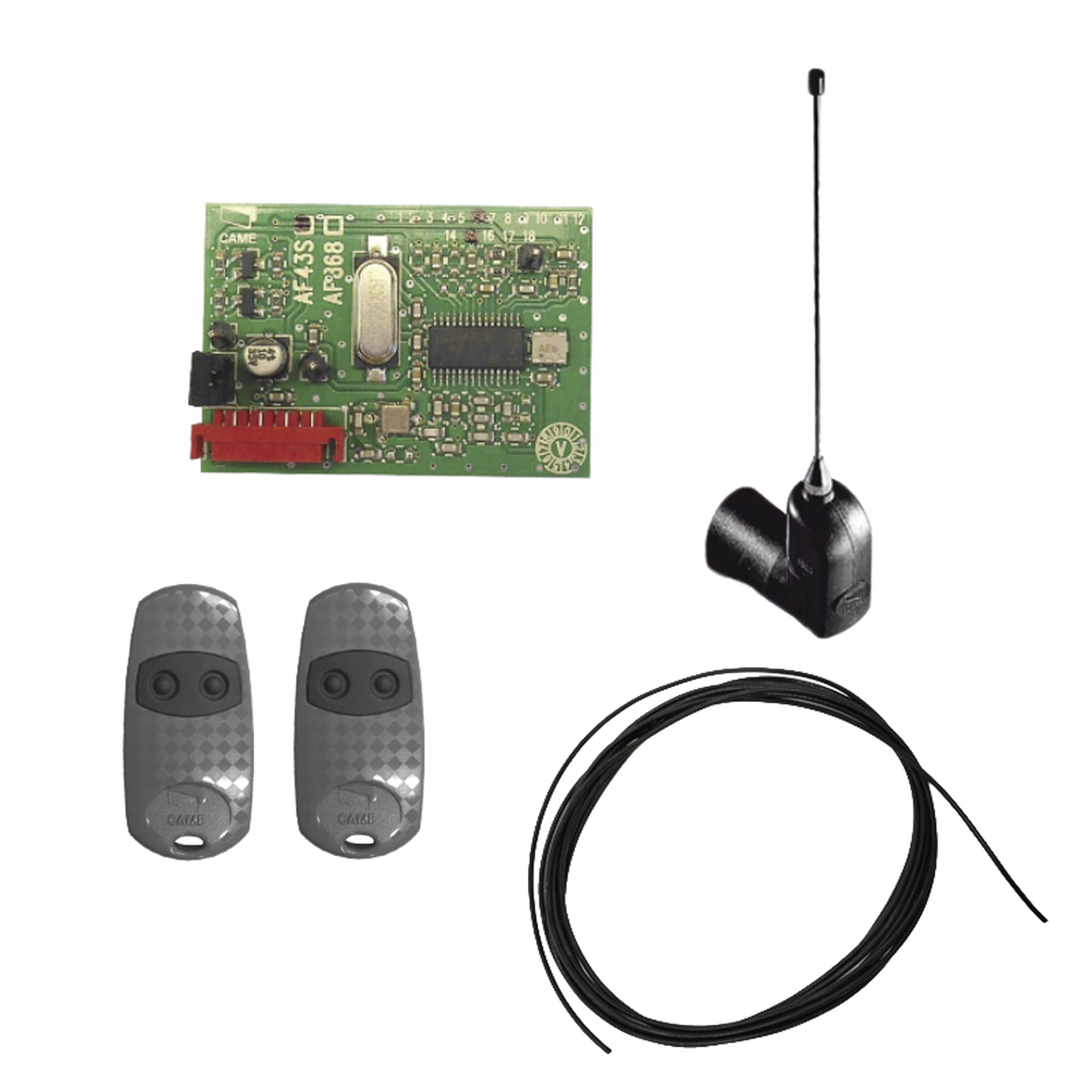 Kit Receptor inalámbrico con antena / Hasta 45M en linea de vista / INCLUYE dos controles y 3 metros de cable RG58 para la antena