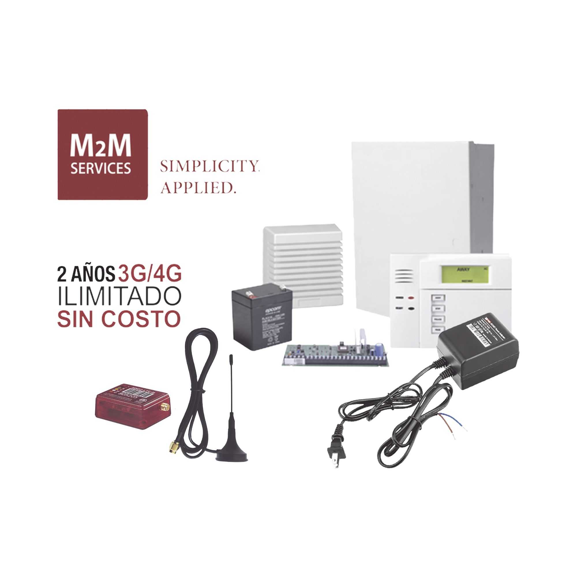 (2 Años 4G ILIMITADO INCLUIDO) Kit VISTA48LA,Teclado 6150, Comunicador MN02LTEMV3 Transformador, Bateria y Sirena de 15 Watts