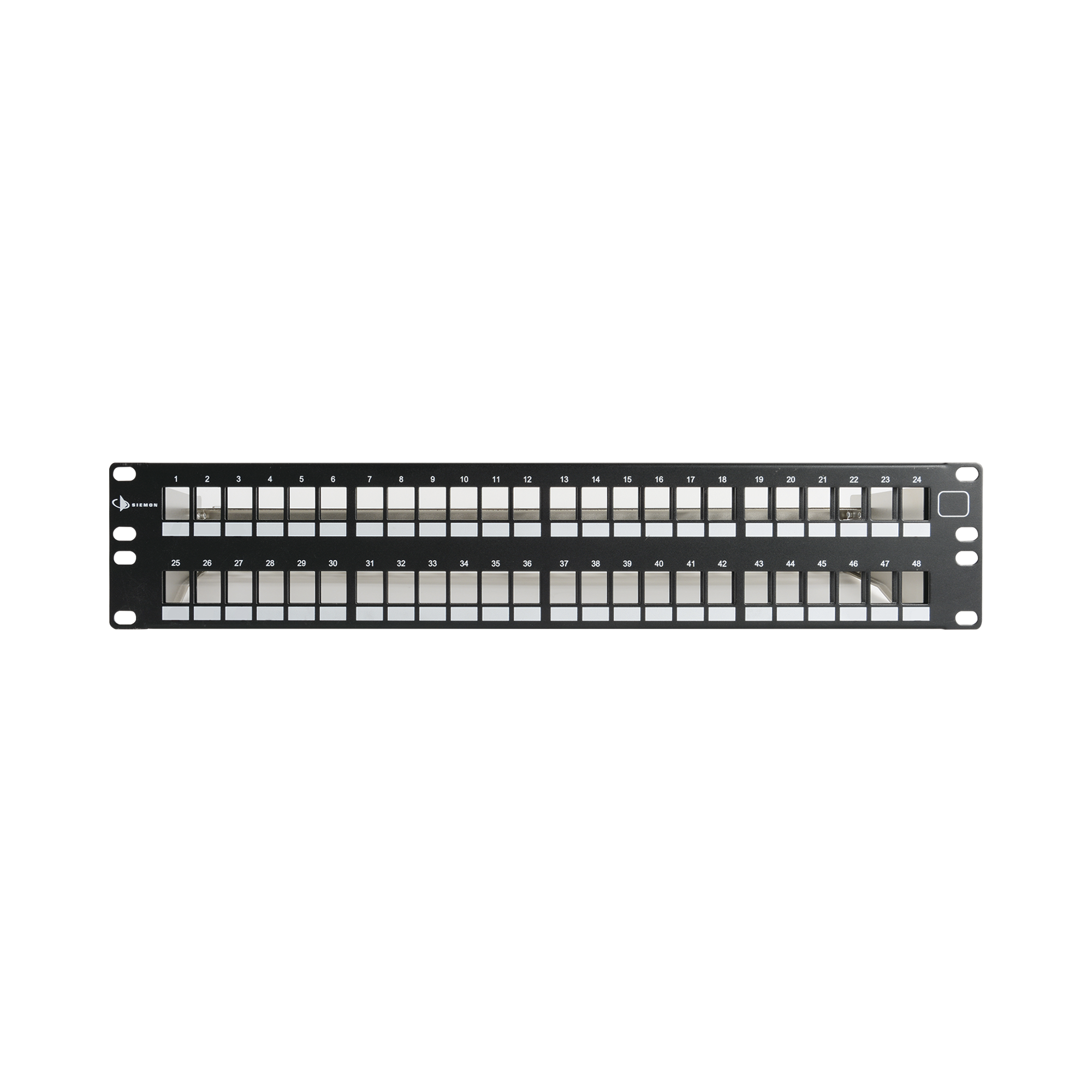 Patch Panel UTP Keystone de 48 puertos Modular , Plano, 2UR, compatible con Jacks Keystone UTP Z-MAX® y MAX®