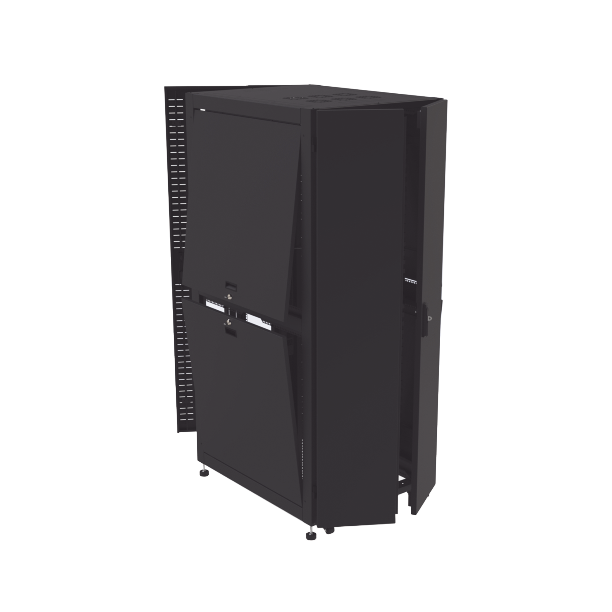 Gabinete para Telecomunicaciones Rack Estándar de 19", 42UR, 800 mm Ancho x 1000 mm Profundidad. Fabricado en Acero.