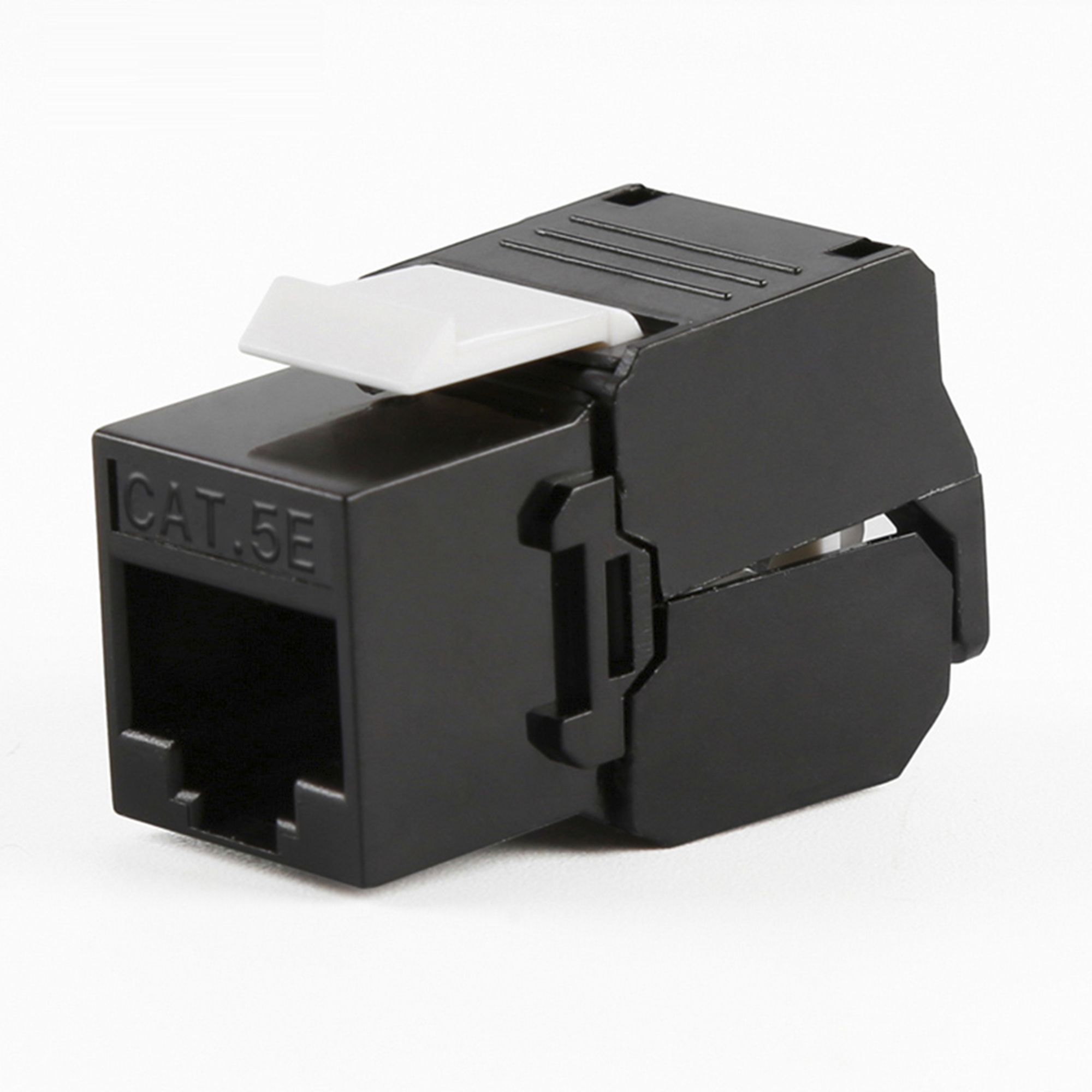 Módulo Jack Keystone Cat5e (toolless), con terminación en ángulo 180 º Color Negro, Compatible con Faceplate y Patchpanel Linkedpro