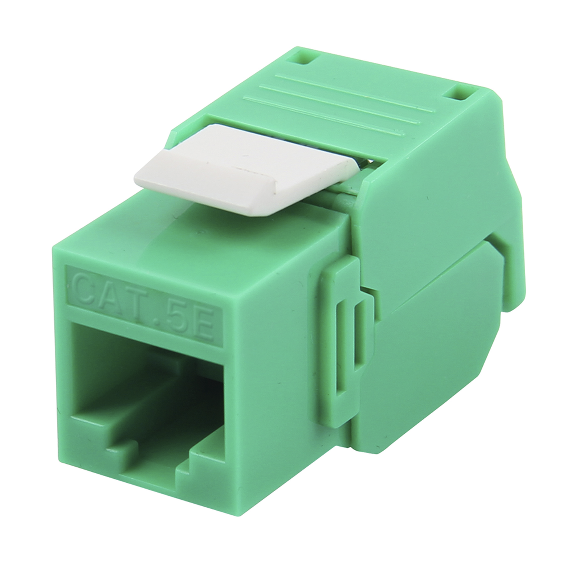 Módulo Jack Keystone Cat5e (toolless), con terminación en ángulo 180 º Color Verde, Compatible con Faceplate y Patchpanel Linkedpro